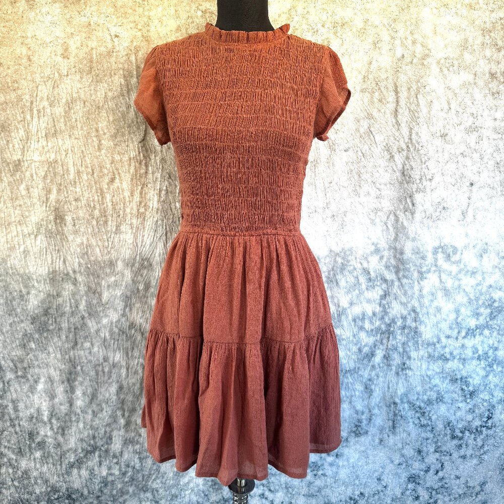 🪩Blu Pepper Smocked Short Sleeve Dress - S